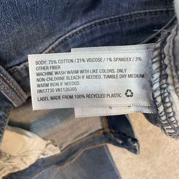 Universal Thread Cropped Jeans WMNS 16 High Rise Slim Straight Dark Wash Blue - Picture 4 of 10